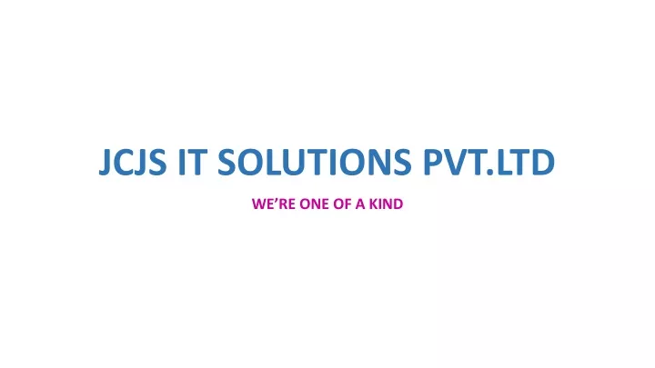 jcjs it solutions pvt ltd
