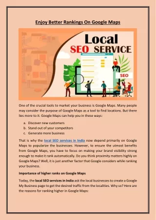 enjoy better rankings on google maps