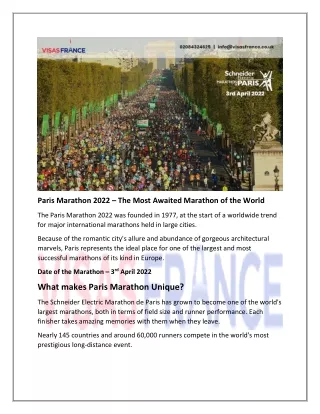 Paris Marathon 2022 – Take part in the popular Marathon!