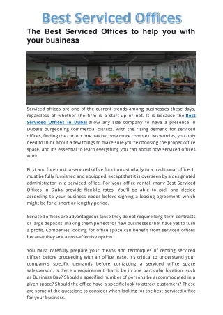 Best Serviced Offices