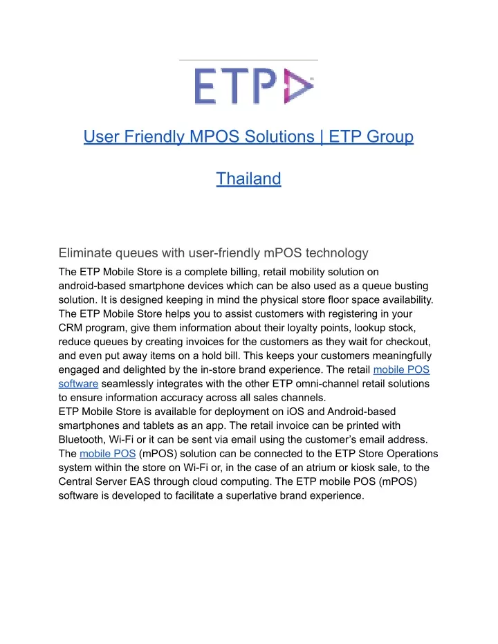 user friendly mpos solutions etp group