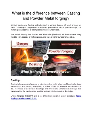 what is the difference between casting and powder