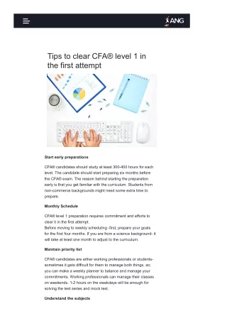 Tips to clear CFA® level 1 in the first attempt