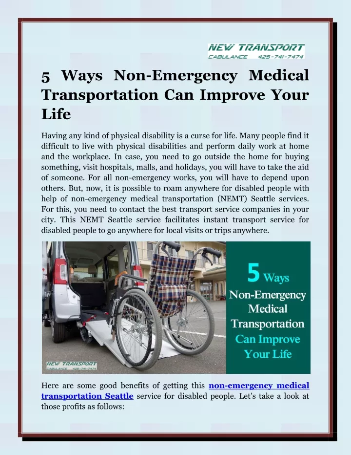 5 ways non emergency medical transportation