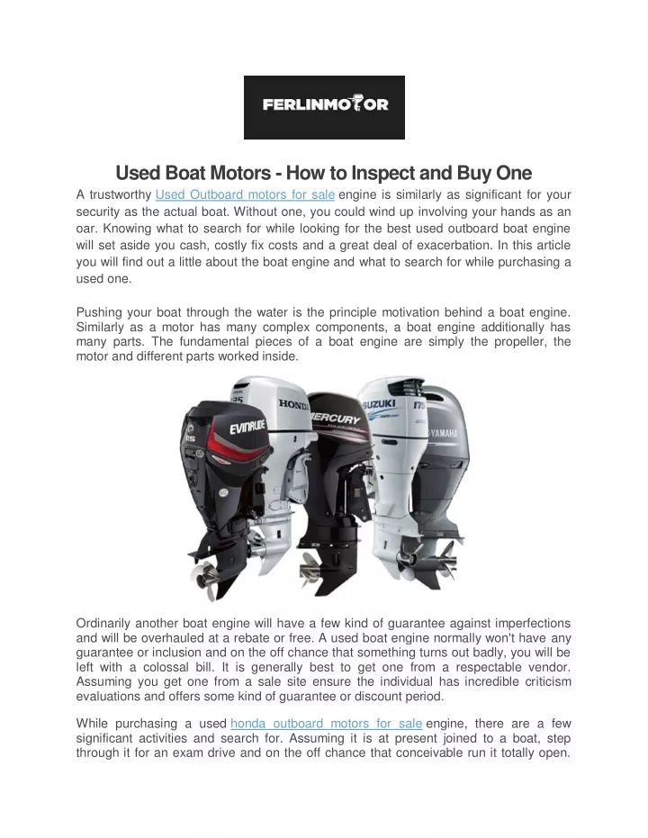 used boat motors how to inspect