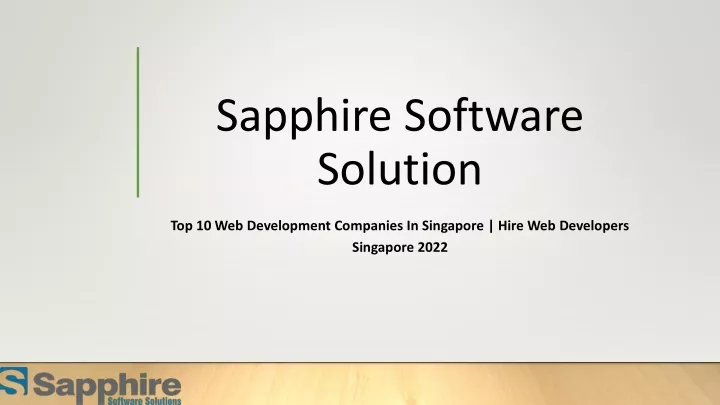 sapphire software solution