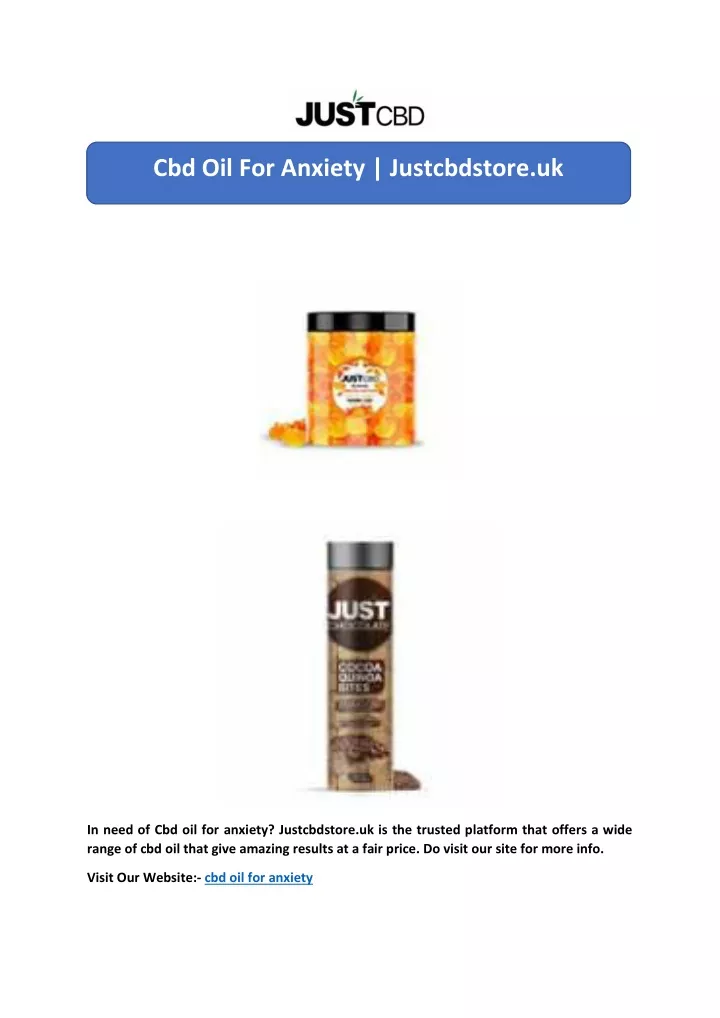 cbd oil for anxiety justcbdstore uk