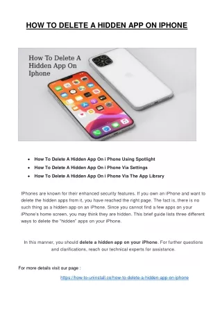 how to delete a hidden app on iphone