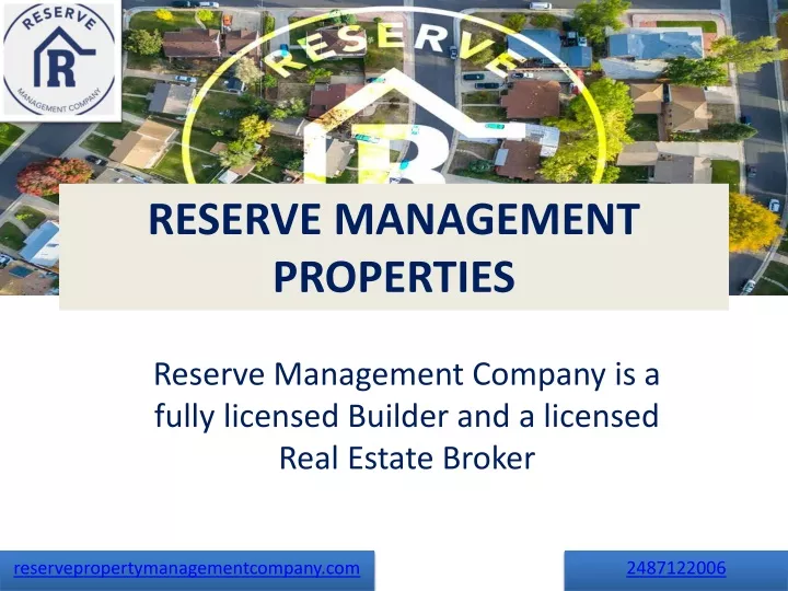 reserve management properties