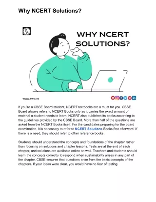 why ncert solutions