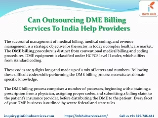 can outsourcing dme billing services to india