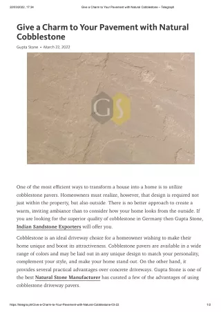 Give a Charm to Your Pavement with Indian Natural Sandstone