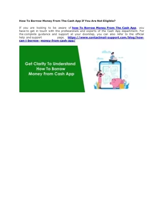 How To Borrow Money From The Cash App If You Are Not Eligible