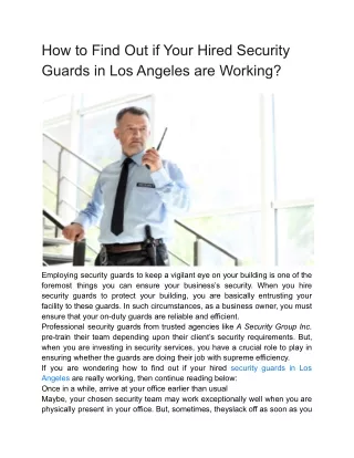 how to find out if your hired security guards