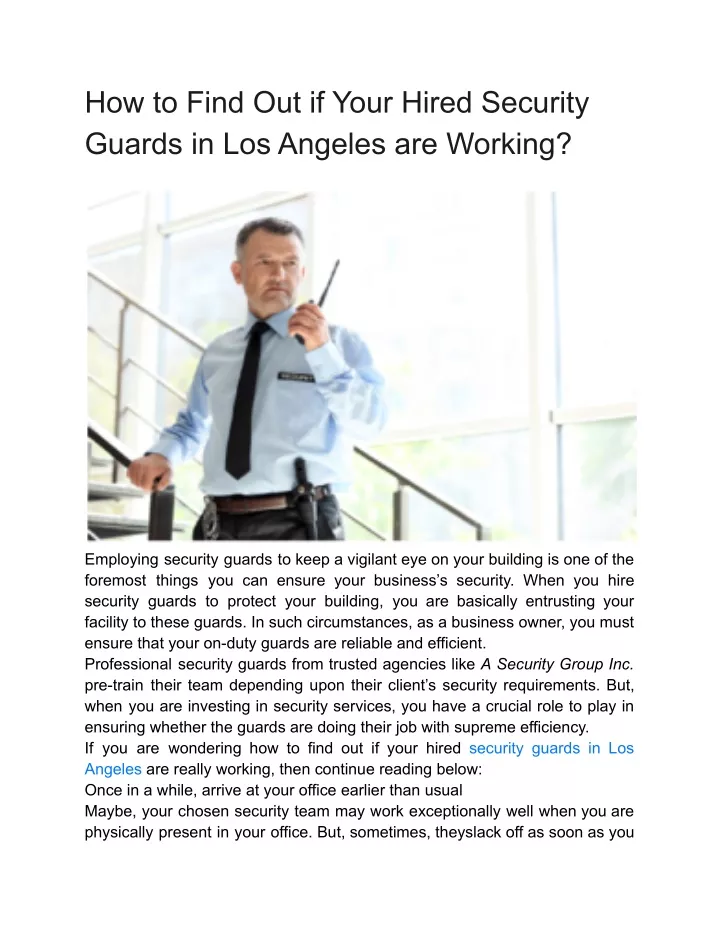 how to find out if your hired security guards