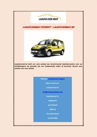 Laadvloermat Peugeot | Laadvloermat.be