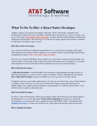 Hire React Native Developer