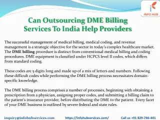 can outsourcing dme billing services to india