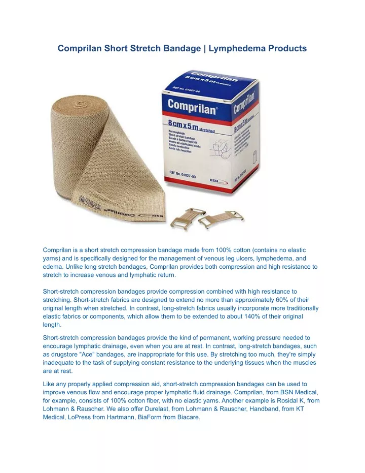 comprilan short stretch bandage lymphedema