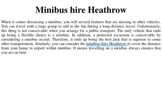 Minibus hire Heathrow