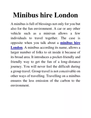 minibus hire London
