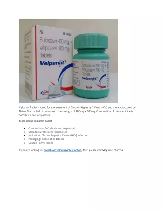 velpanat tablet is used for the treatment