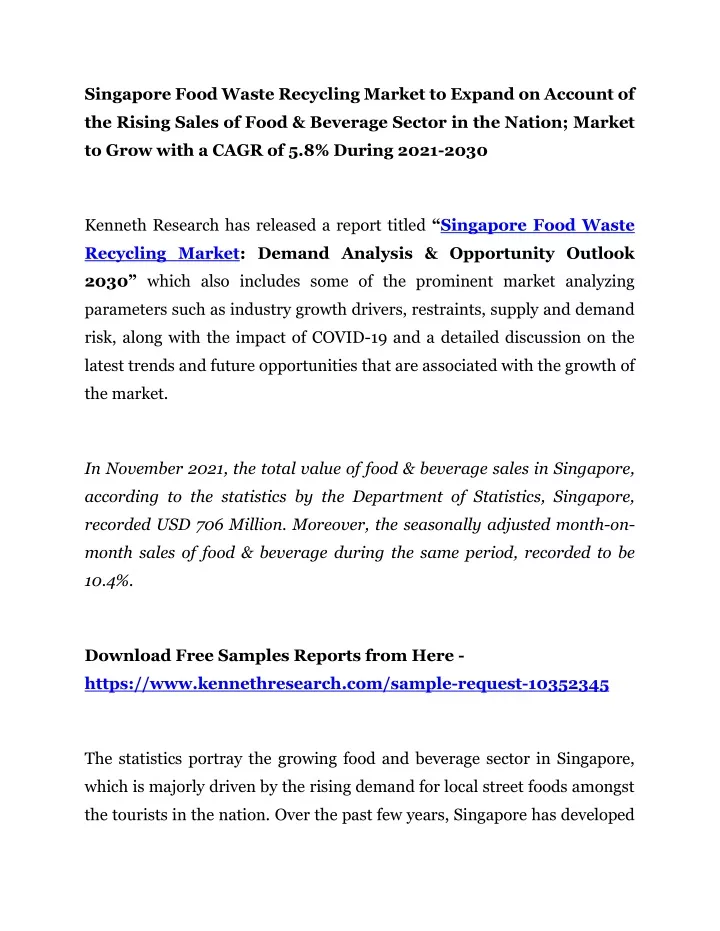 singapore food waste recycling market to expand