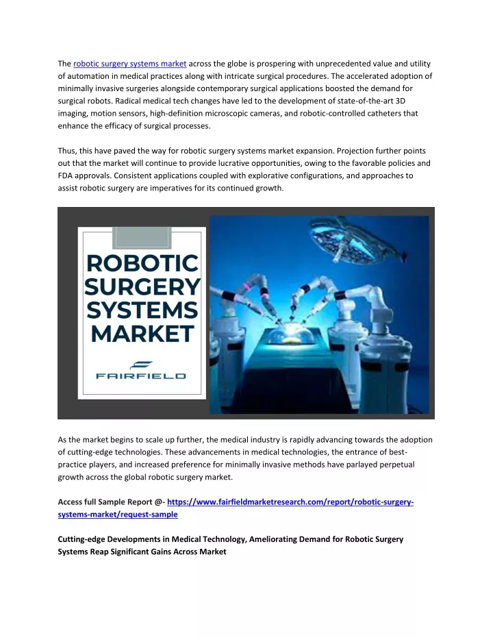 the robotic surgery systems market across