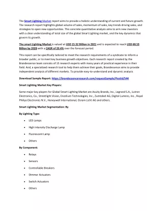 the smart lighting market report aims to provide
