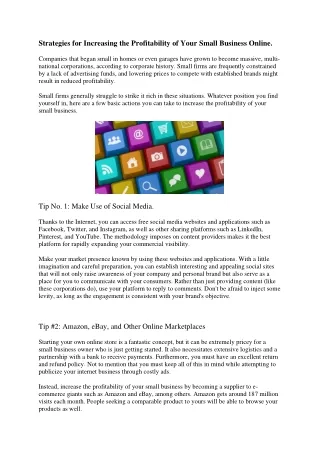 Strategies for Increasing the profitability of your business