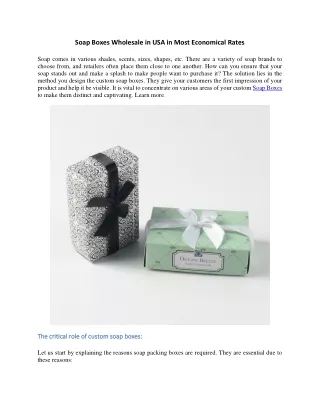 Soap Boxes Wholesale in USA in Most Economical Rates