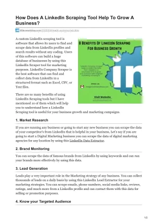 how does a linkedin scraping tool help to grow