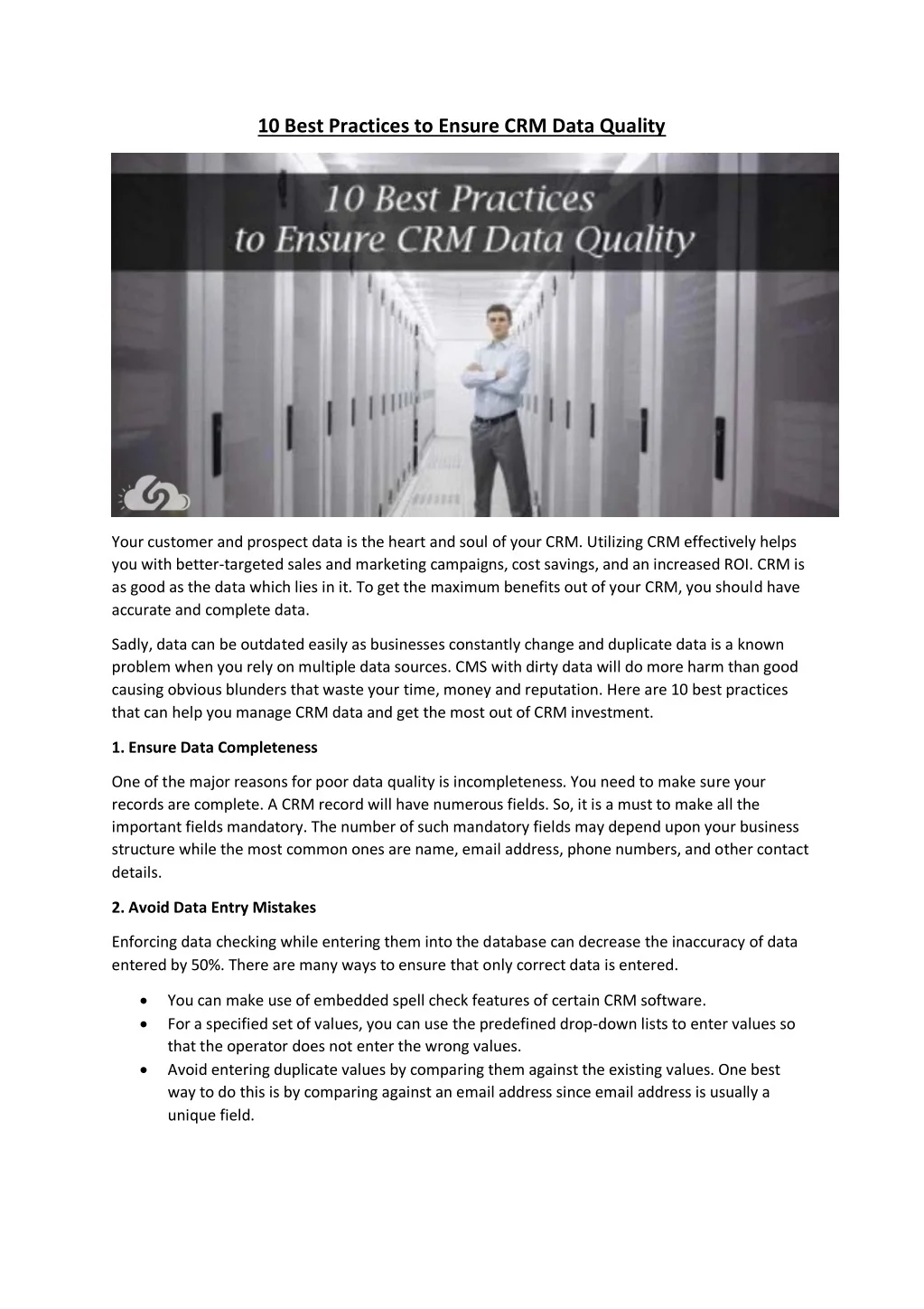 PPT - 10 Best Practices to Ensure CRM Data Quality PowerPoint ...