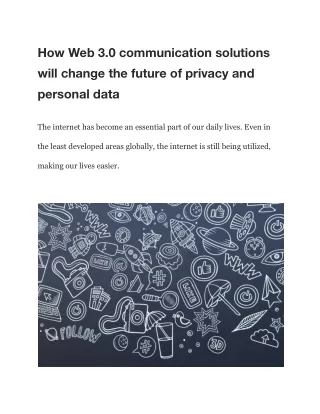 Web 3.0 communication solutions - Elevate Ventures