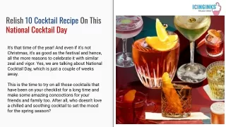 Relish 10 Cocktail Recipe On This National Cocktail Day