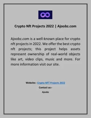 Crypto Nft Projects 2022  Ajoobz