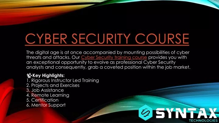 cyber security course