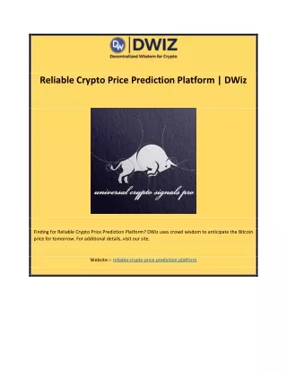 Reliable Crypto Price Prediction Platform