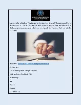 Student Visa Lawyer Immigration Service | Kutumlaw.com