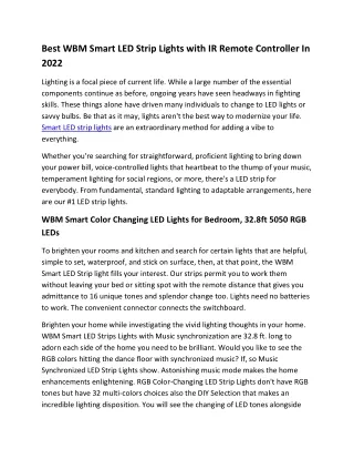 best wbm smart led strip lights with ir remote