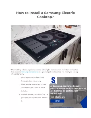 How to Install a Samsung Electric Cooktop