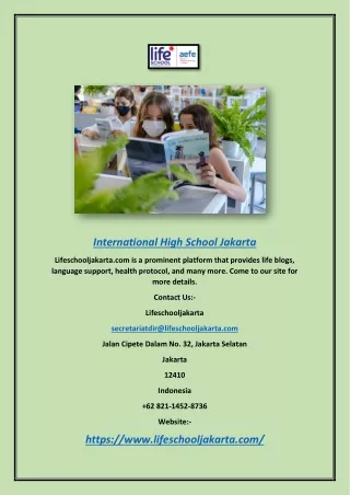 International High School Jakarta | Lifeschooljakarta.com