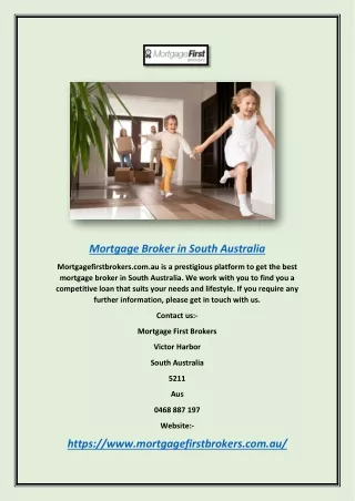 Mortgage Broker In South Australia | Mortgagefirstbrokers.com.au