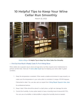 10 helpful tips to keep your wine cellar