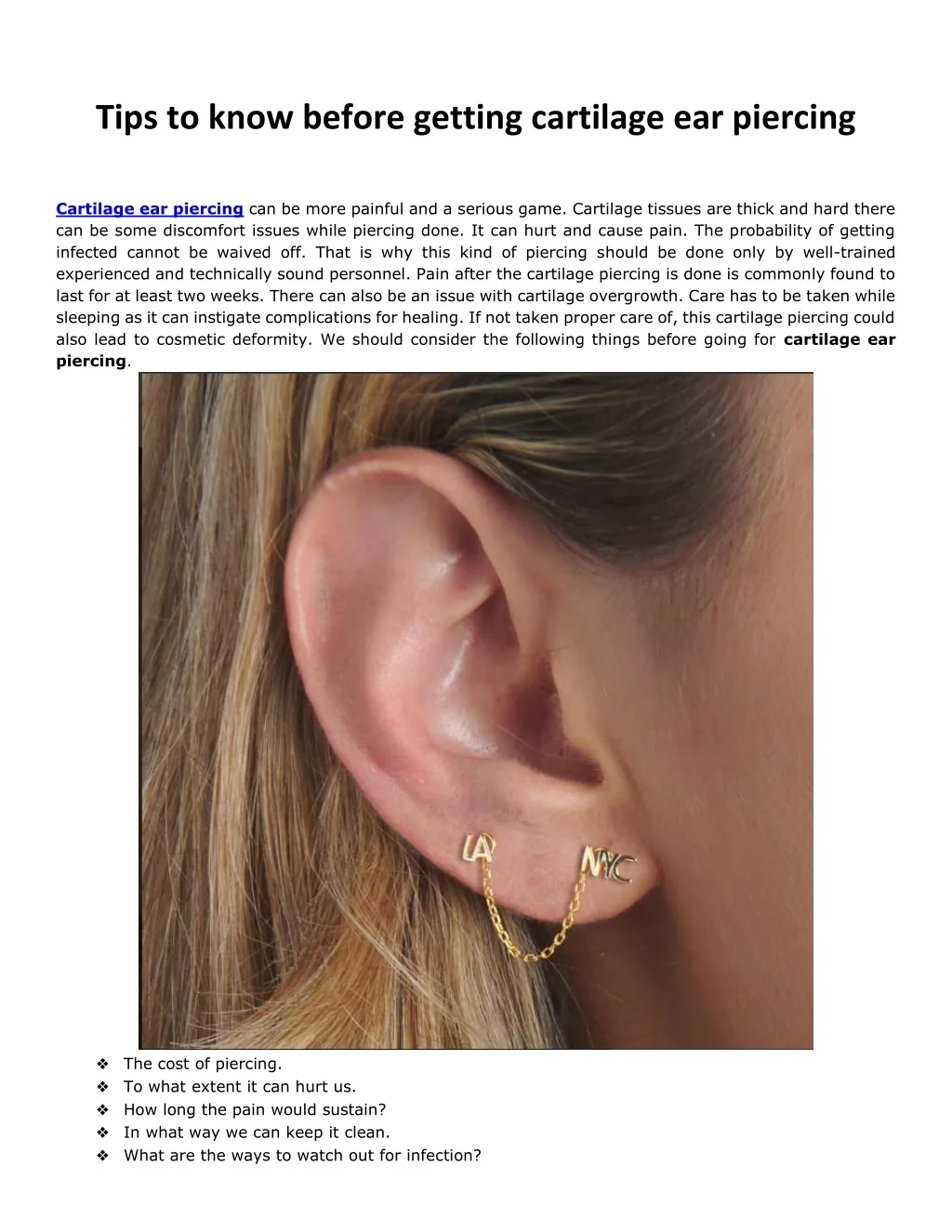 PPT - Tips to know before getting cartilage ear piercing PowerPoint ...