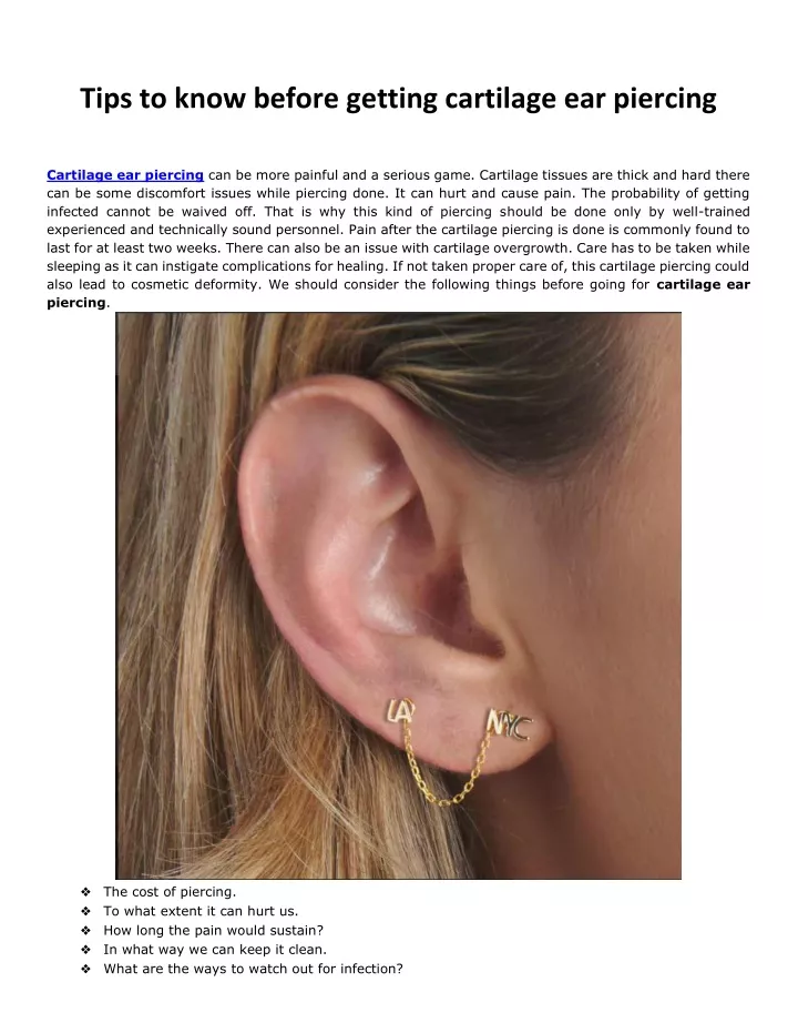 tips to know before getting cartilage ear piercing