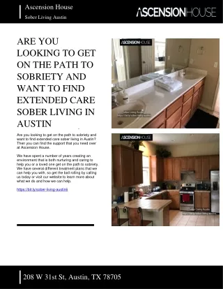 ARE YOU LOOKING TO GET ON THE PATH TO SOBRIETY AND WANT TO FIND EXTENDED CARE SOBER LIVING IN AUSTIN - SOBER LIVING AUST