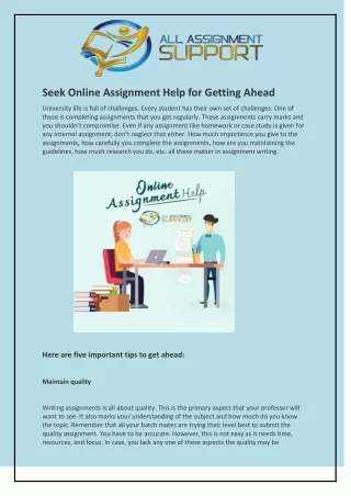 seek online assignment help for getting ahead