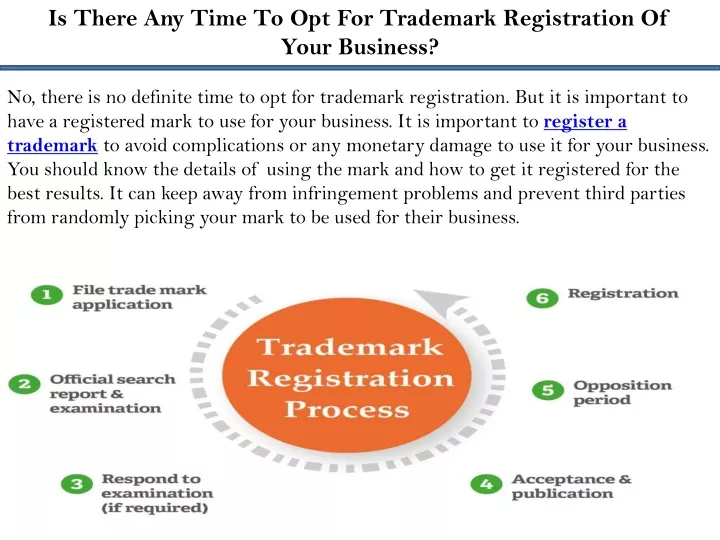 is there any time to opt for trademark