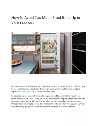 How to Avoid Too Much Frost Build Up in Your Freezer_